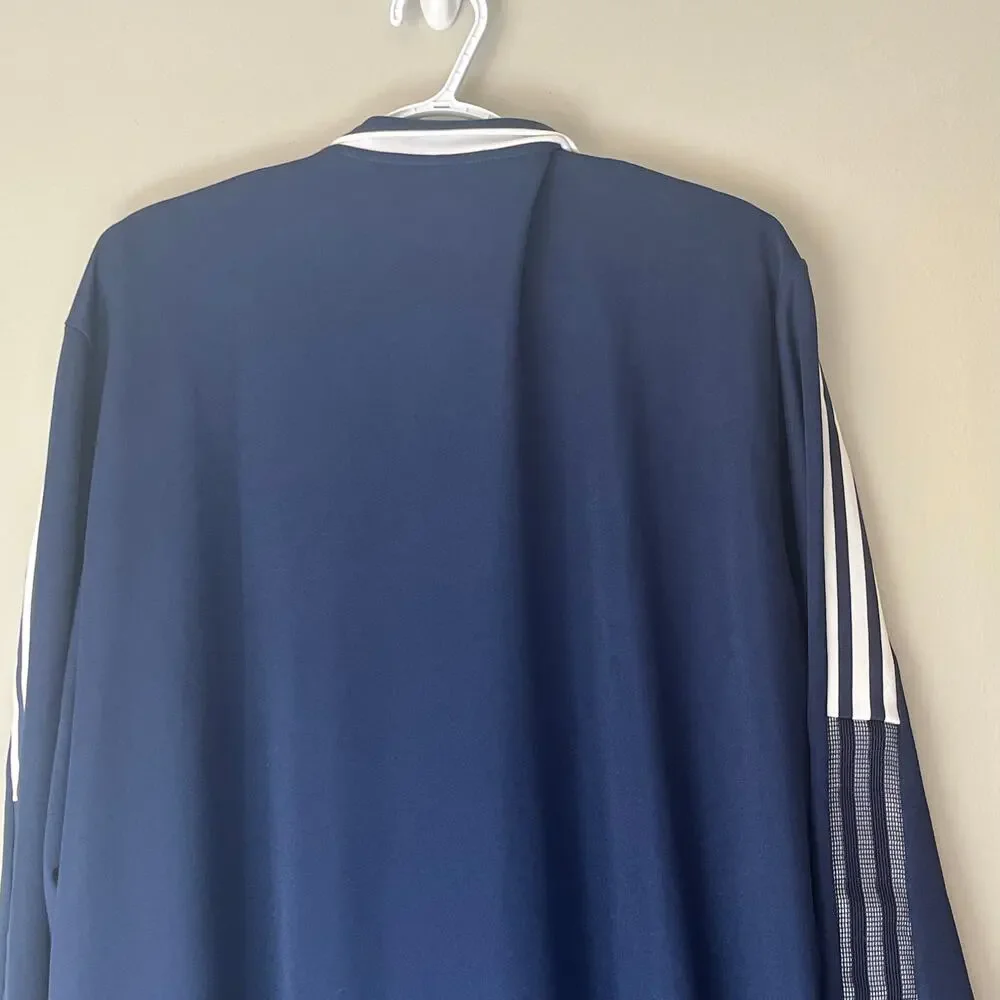 Adidas Men's Full Zip Navy Blue Sweatshirt Size 2XL